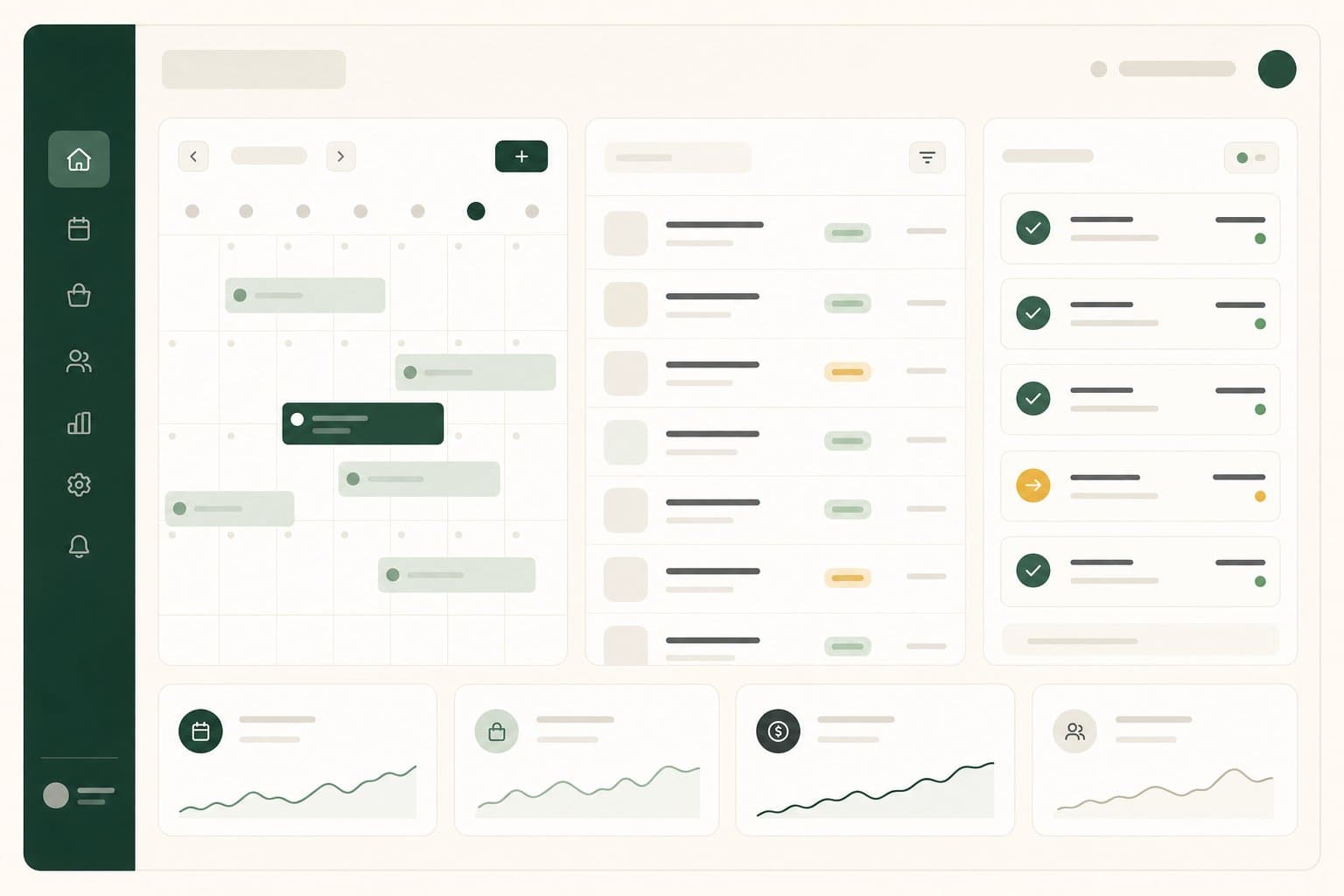 Unified business dashboard for bookings and payments